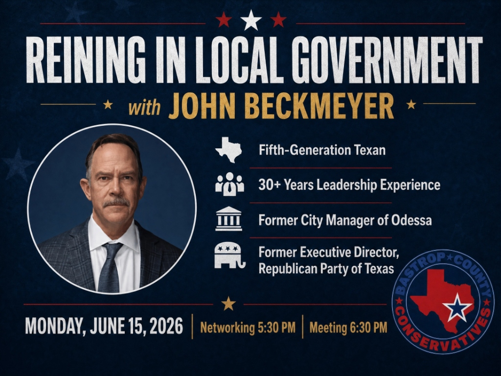 Reining in Local Government - Join us for an evening with John Beckmeyer